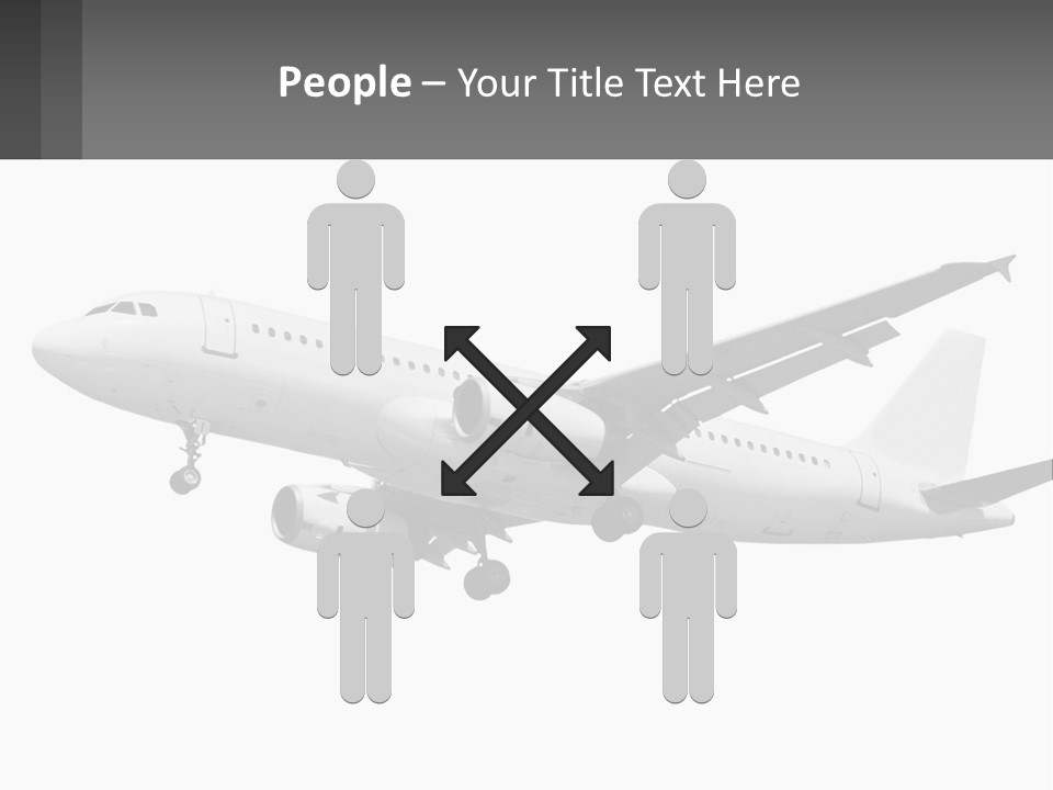 An Airplane Is Flying In The Sky With A Gray Background PowerPoint Template