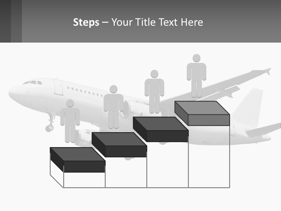 An Airplane Is Flying In The Sky With A Gray Background PowerPoint Template