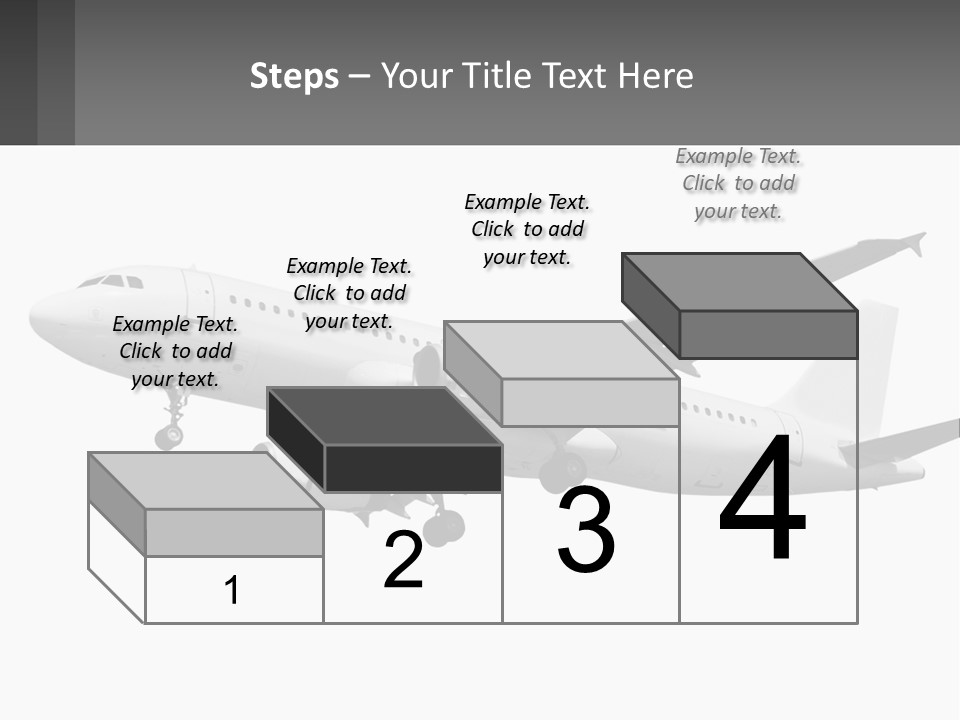 An Airplane Is Flying In The Sky With A Gray Background PowerPoint Template