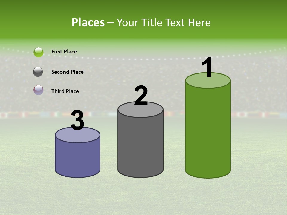 A Soccer Field With A Stadium Full Of People PowerPoint Template