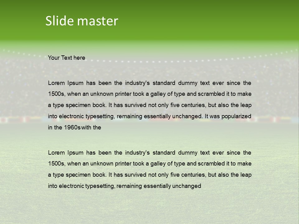 A Soccer Field With A Stadium Full Of People PowerPoint Template