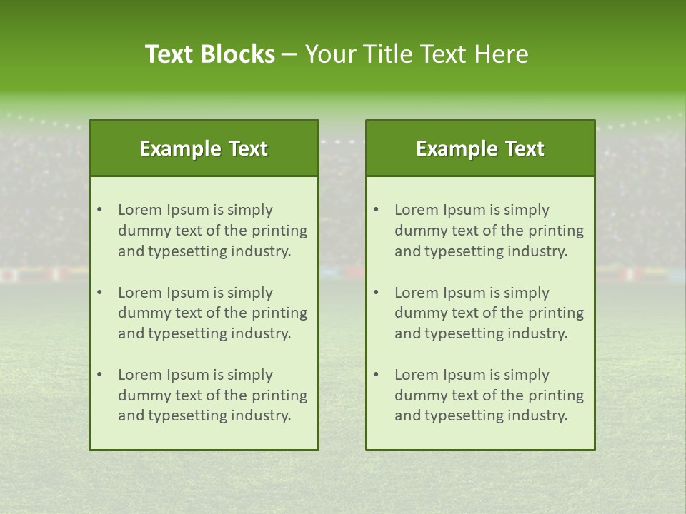 A Soccer Field With A Stadium Full Of People PowerPoint Template