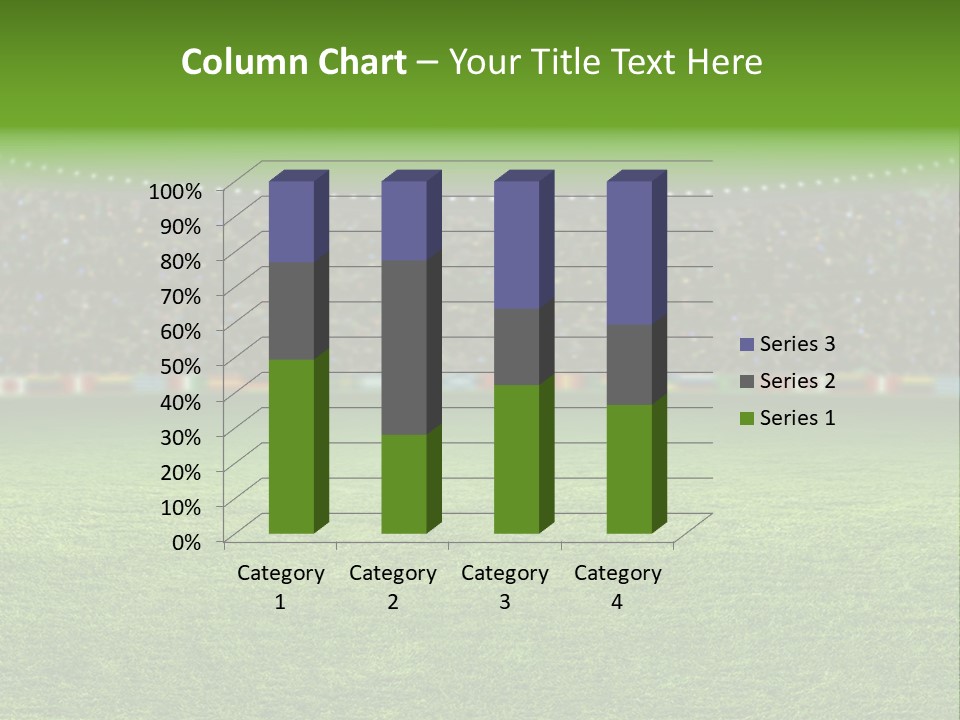 A Soccer Field With A Stadium Full Of People PowerPoint Template