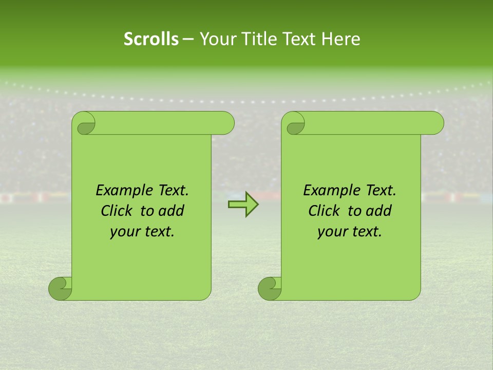 A Soccer Field With A Stadium Full Of People PowerPoint Template