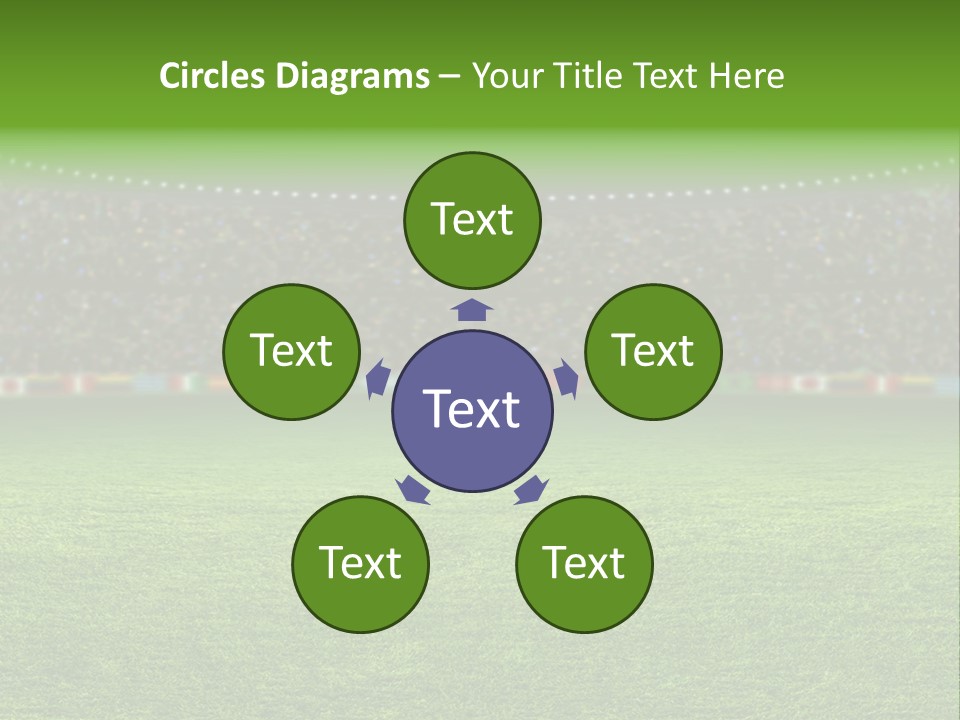 A Soccer Field With A Stadium Full Of People PowerPoint Template