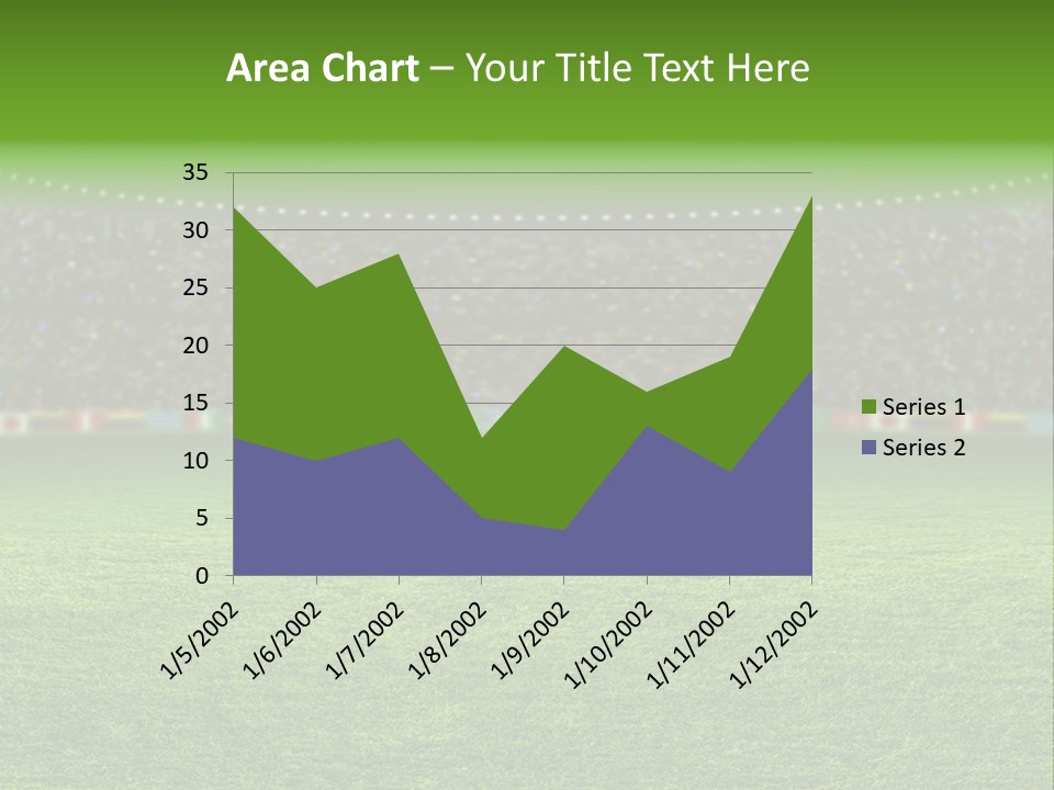 A Soccer Field With A Stadium Full Of People PowerPoint Template