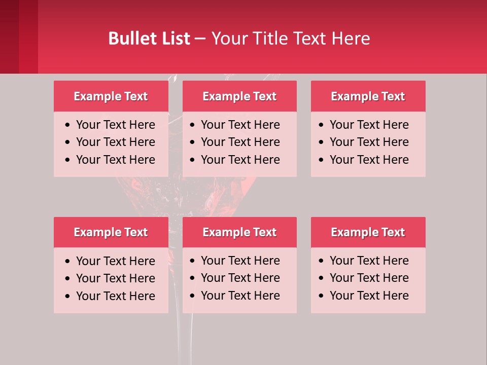 A Red Drink Splashing Into A Martini Glass PowerPoint Template