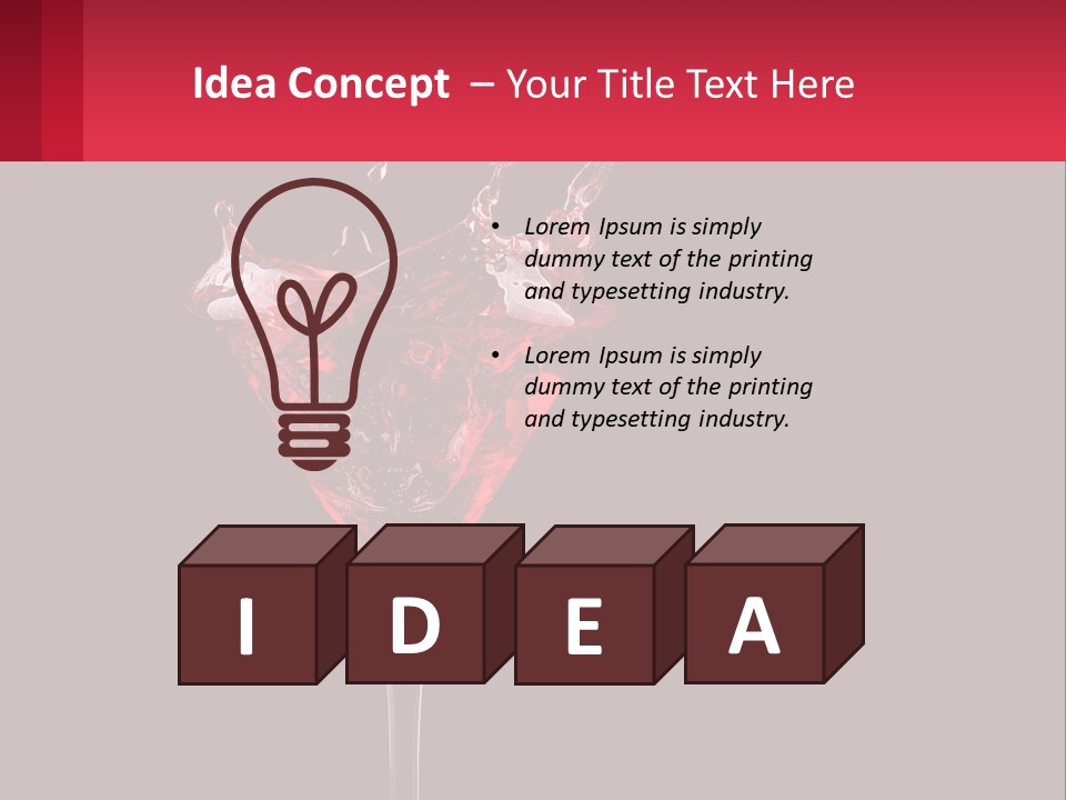 A Red Drink Splashing Into A Martini Glass PowerPoint Template