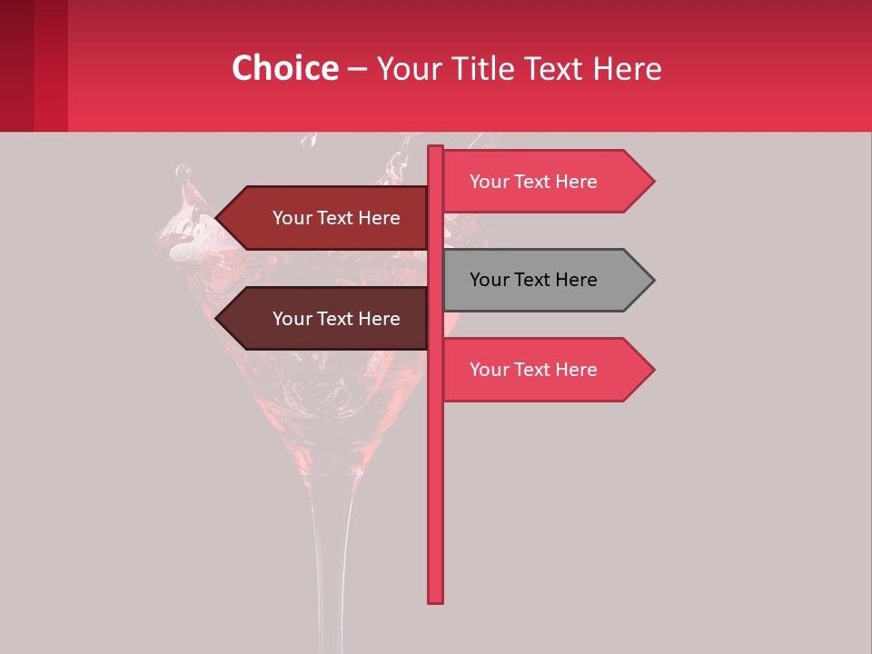A Red Drink Splashing Into A Martini Glass PowerPoint Template