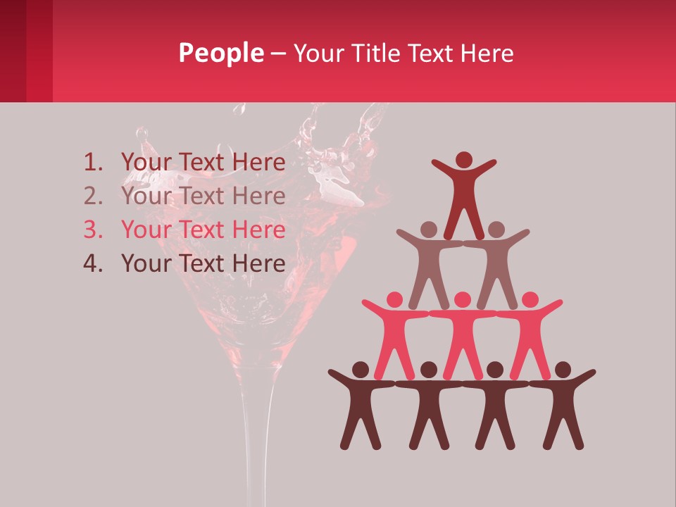 A Red Drink Splashing Into A Martini Glass PowerPoint Template