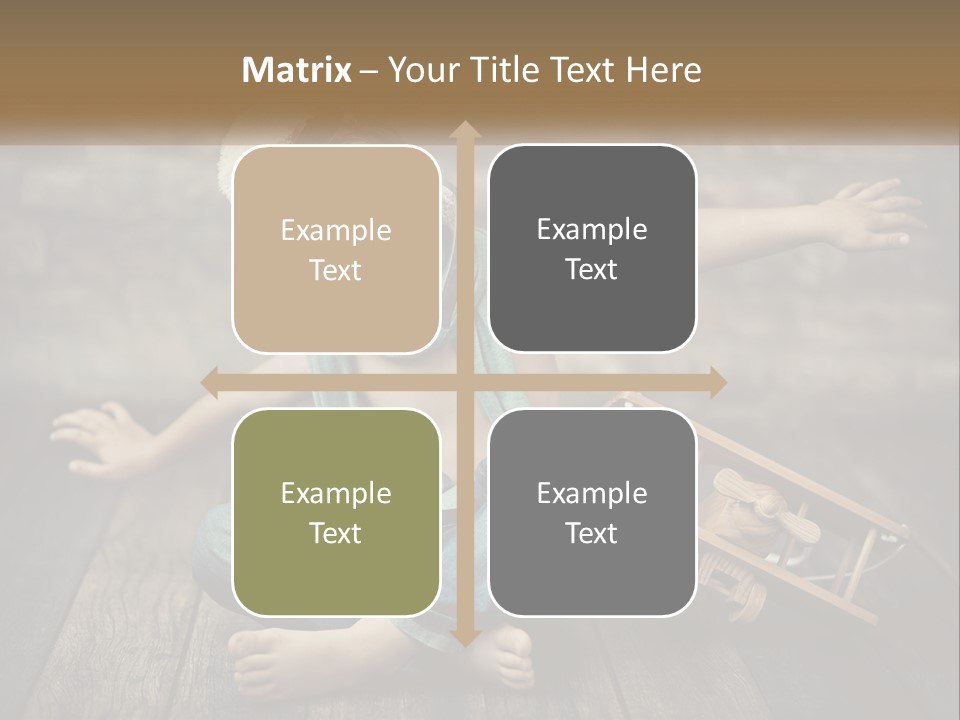 A Young Boy In A Hat And Scarf Sitting On A Wooden Floor PowerPoint Template