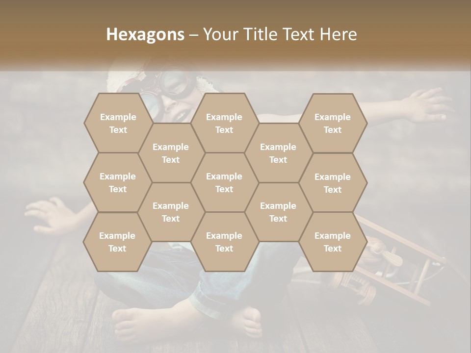 A Young Boy In A Hat And Scarf Sitting On A Wooden Floor PowerPoint Template