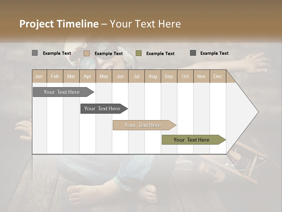 A Young Boy In A Hat And Scarf Sitting On A Wooden Floor PowerPoint Template