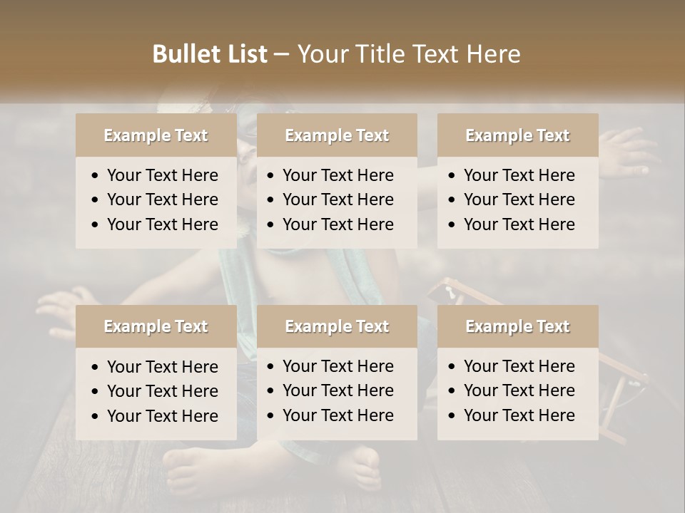 A Young Boy In A Hat And Scarf Sitting On A Wooden Floor PowerPoint Template