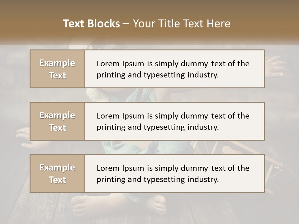 A Young Boy In A Hat And Scarf Sitting On A Wooden Floor PowerPoint Template