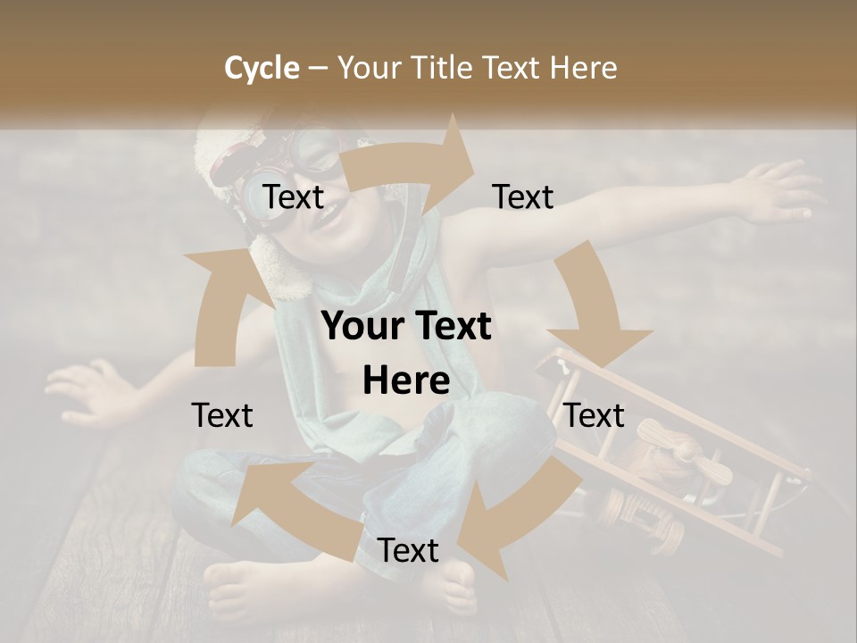 A Young Boy In A Hat And Scarf Sitting On A Wooden Floor PowerPoint Template