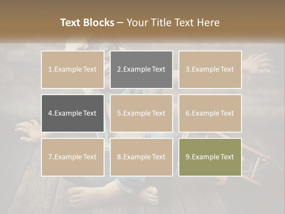 A Young Boy In A Hat And Scarf Sitting On A Wooden Floor PowerPoint Template