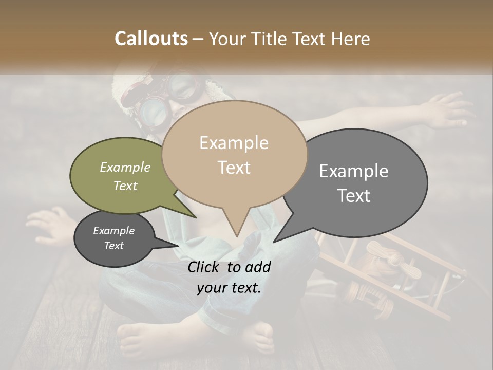 A Young Boy In A Hat And Scarf Sitting On A Wooden Floor PowerPoint Template