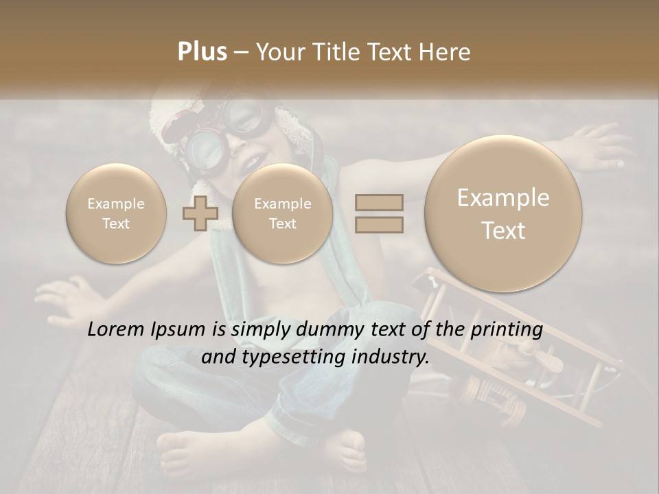 A Young Boy In A Hat And Scarf Sitting On A Wooden Floor PowerPoint Template