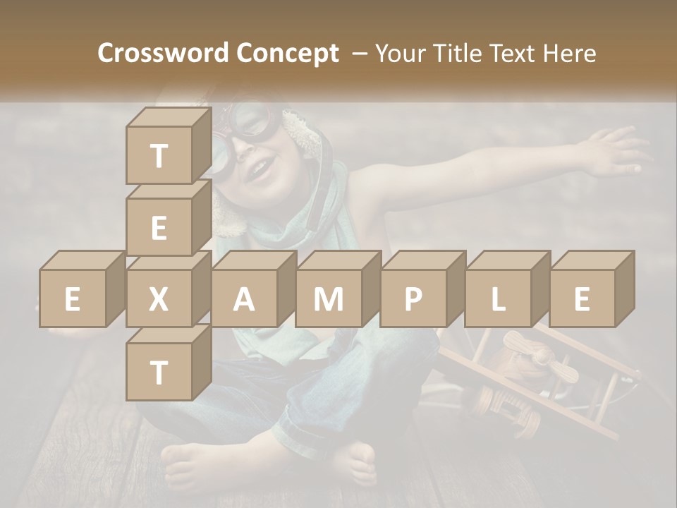 A Young Boy In A Hat And Scarf Sitting On A Wooden Floor PowerPoint Template