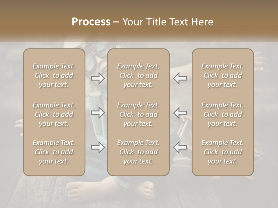 A Young Boy In A Hat And Scarf Sitting On A Wooden Floor PowerPoint Template