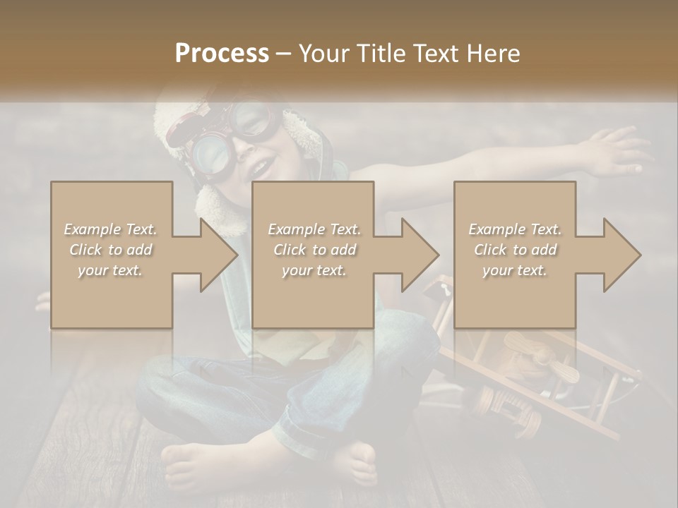 A Young Boy In A Hat And Scarf Sitting On A Wooden Floor PowerPoint Template