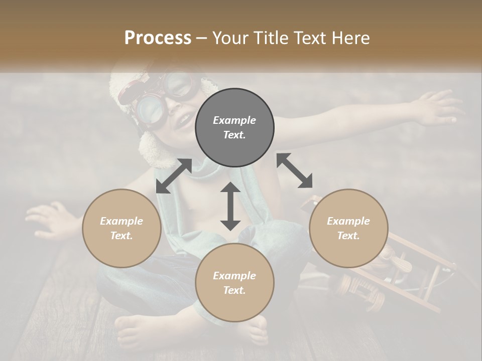 A Young Boy In A Hat And Scarf Sitting On A Wooden Floor PowerPoint Template