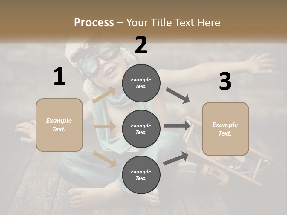 A Young Boy In A Hat And Scarf Sitting On A Wooden Floor PowerPoint Template