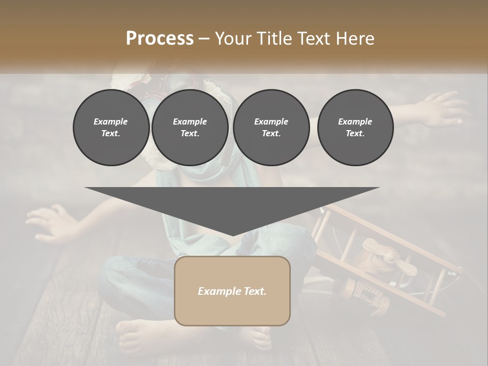 A Young Boy In A Hat And Scarf Sitting On A Wooden Floor PowerPoint Template