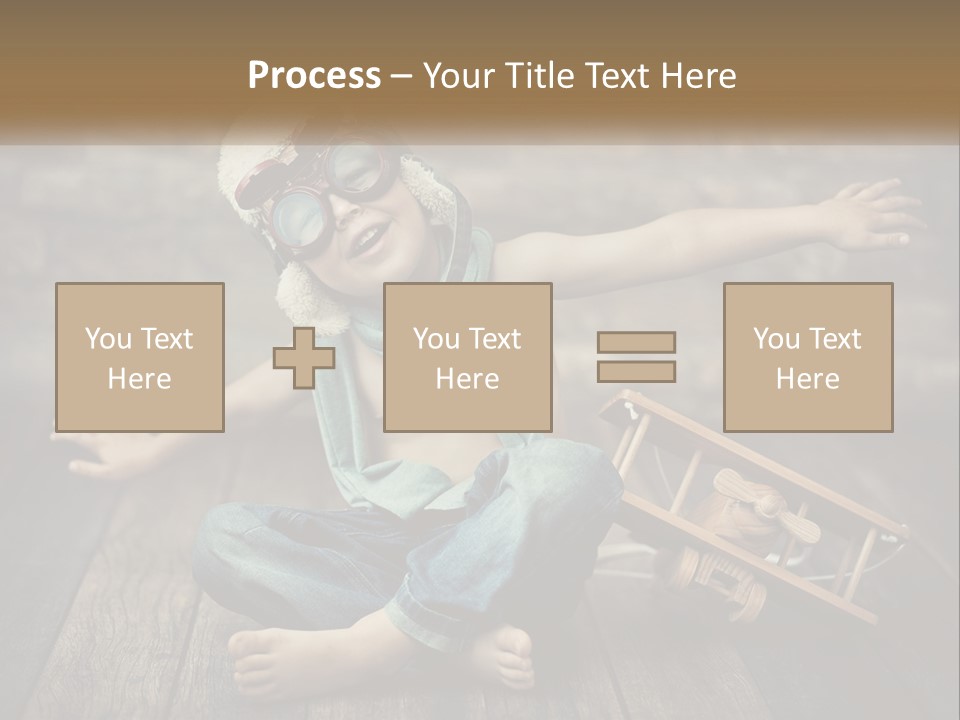 A Young Boy In A Hat And Scarf Sitting On A Wooden Floor PowerPoint Template