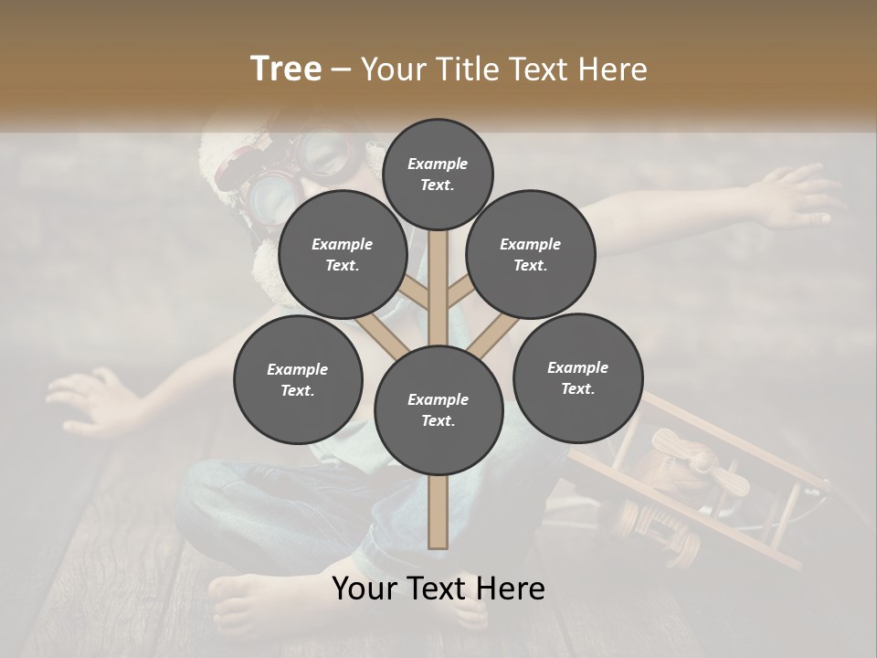 A Young Boy In A Hat And Scarf Sitting On A Wooden Floor PowerPoint Template