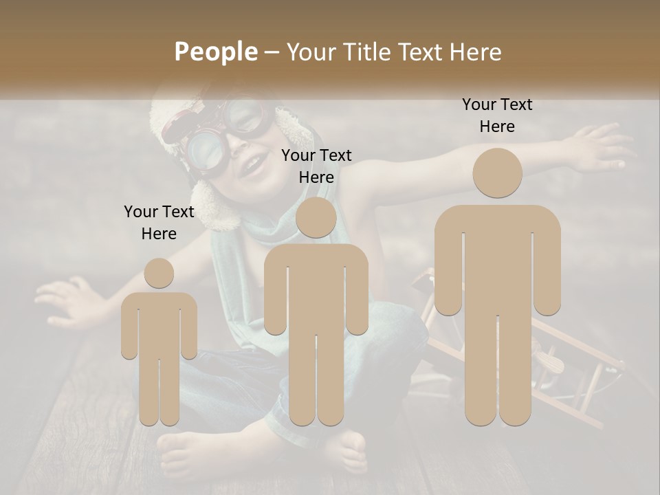 A Young Boy In A Hat And Scarf Sitting On A Wooden Floor PowerPoint Template