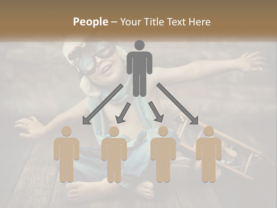 A Young Boy In A Hat And Scarf Sitting On A Wooden Floor PowerPoint Template