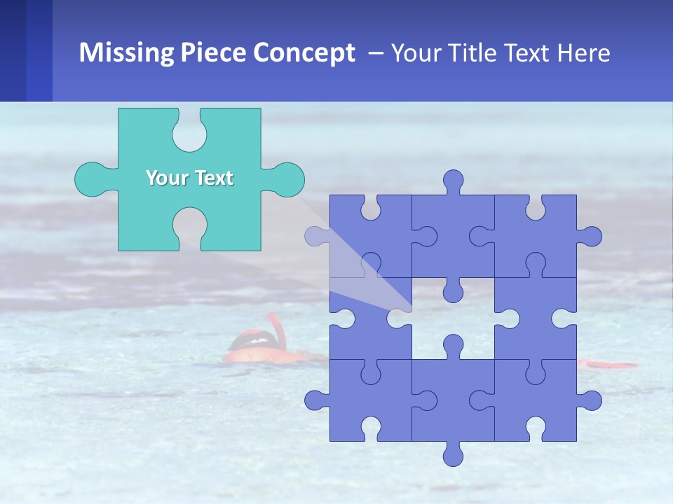 A Person Swimming In The Ocean With A Blue Background PowerPoint Template