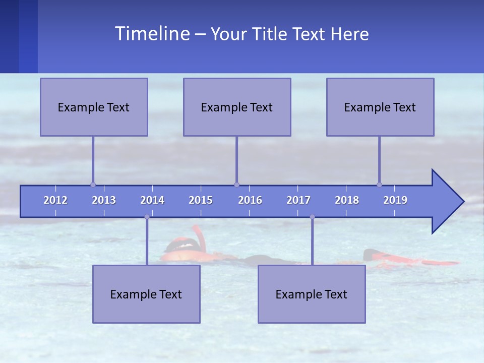 A Person Swimming In The Ocean With A Blue Background PowerPoint Template