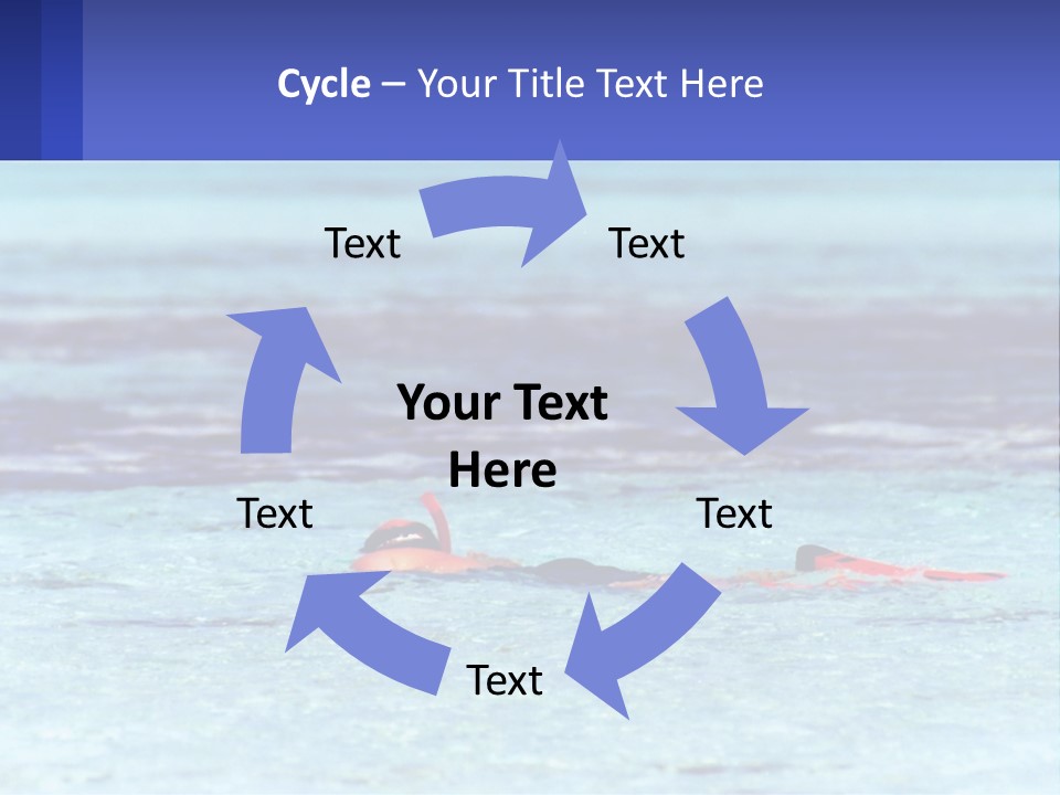 A Person Swimming In The Ocean With A Blue Background PowerPoint Template