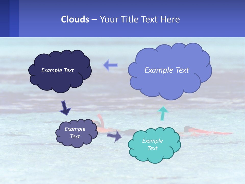 A Person Swimming In The Ocean With A Blue Background PowerPoint Template