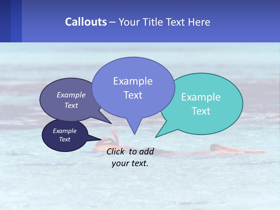 A Person Swimming In The Ocean With A Blue Background PowerPoint Template