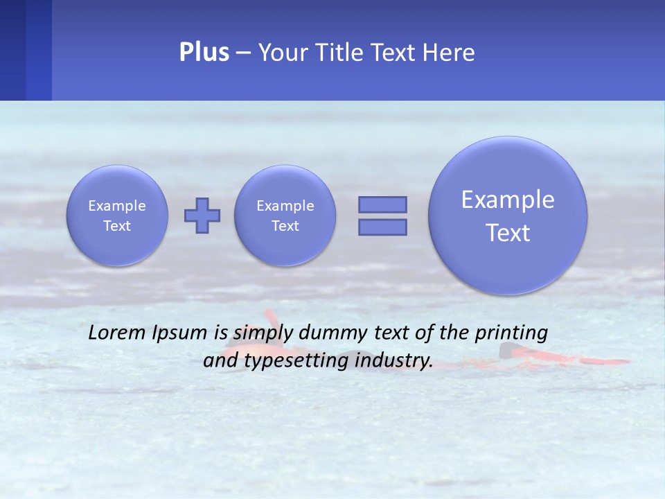 A Person Swimming In The Ocean With A Blue Background PowerPoint Template