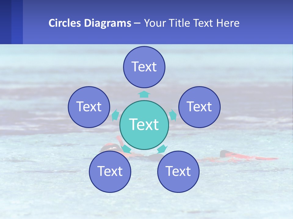 A Person Swimming In The Ocean With A Blue Background PowerPoint Template