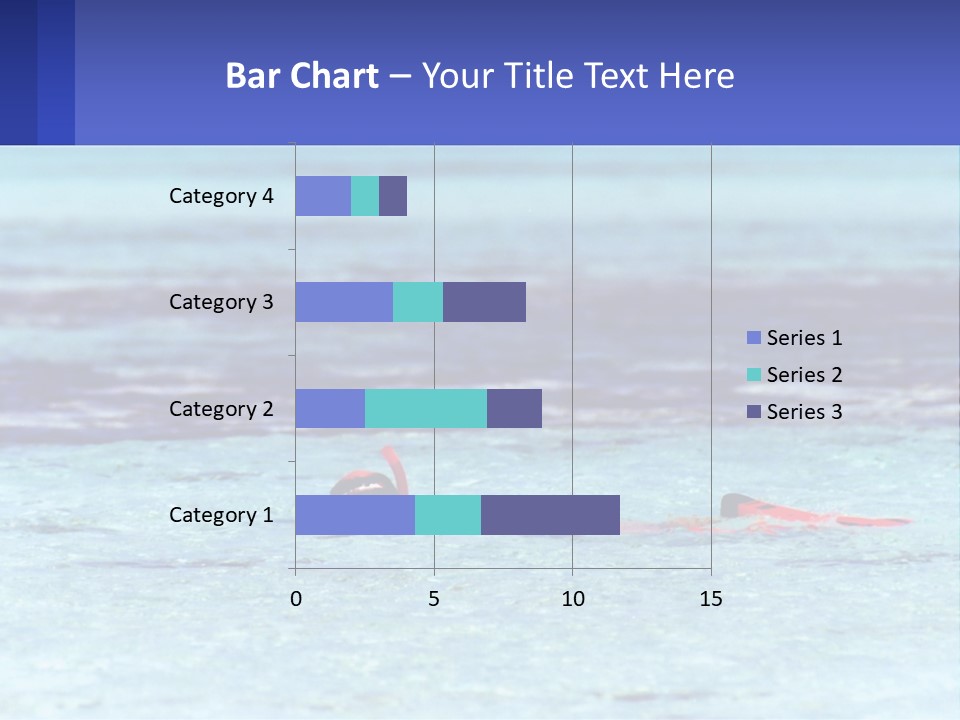 A Person Swimming In The Ocean With A Blue Background PowerPoint Template