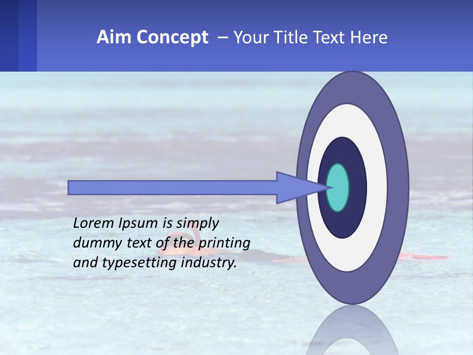 A Person Swimming In The Ocean With A Blue Background PowerPoint Template