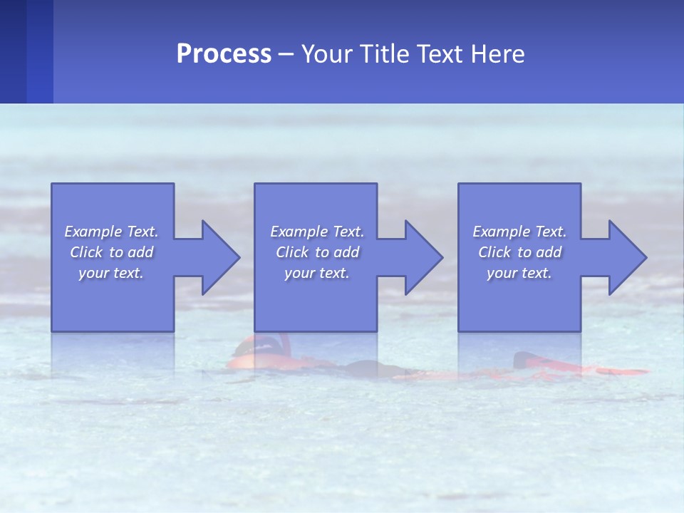 A Person Swimming In The Ocean With A Blue Background PowerPoint Template