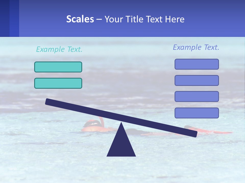 A Person Swimming In The Ocean With A Blue Background PowerPoint Template