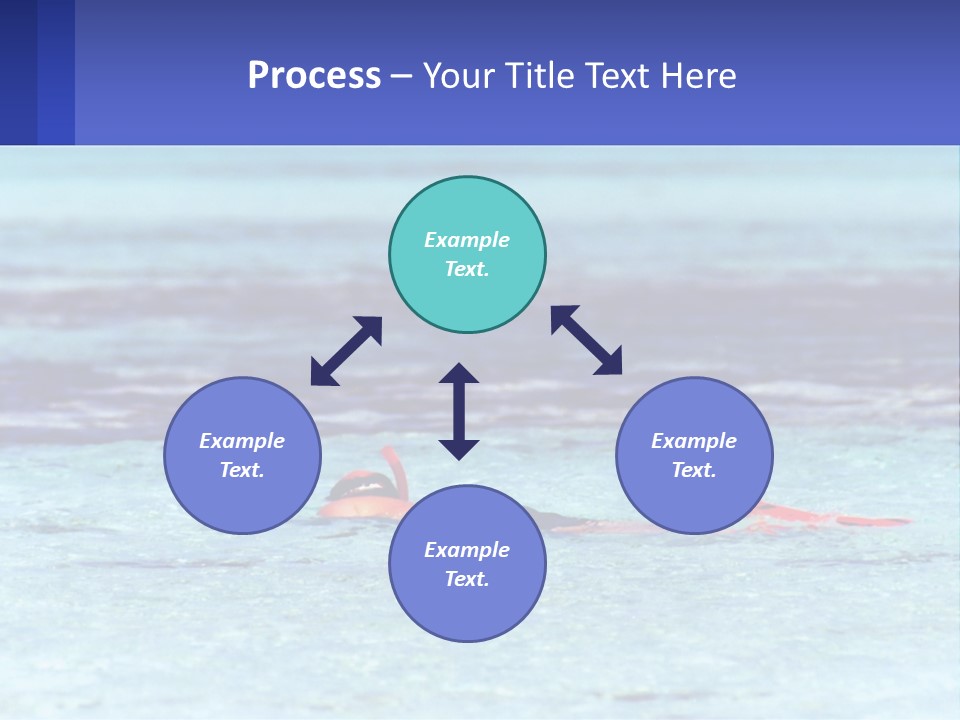 A Person Swimming In The Ocean With A Blue Background PowerPoint Template