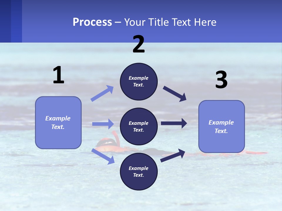 A Person Swimming In The Ocean With A Blue Background PowerPoint Template