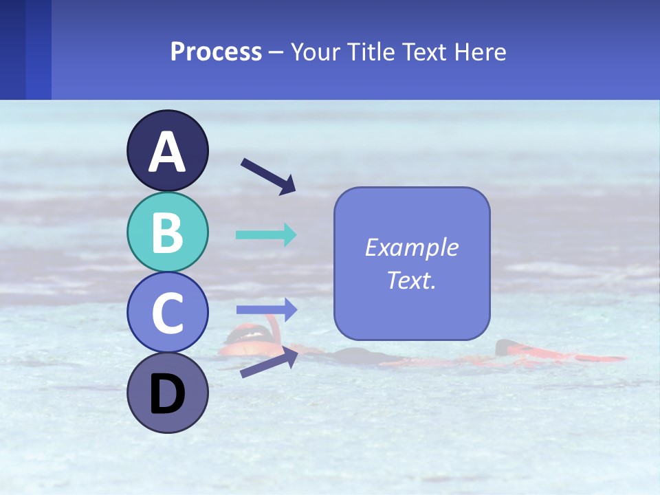 A Person Swimming In The Ocean With A Blue Background PowerPoint Template