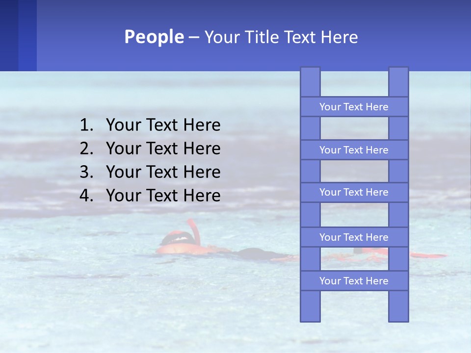 A Person Swimming In The Ocean With A Blue Background PowerPoint Template