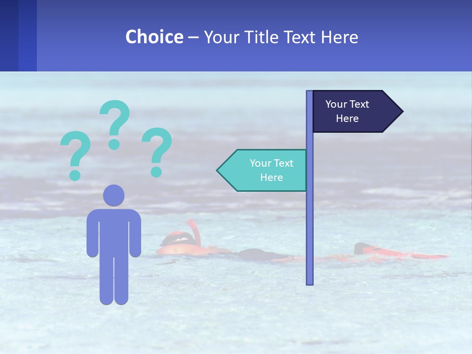 A Person Swimming In The Ocean With A Blue Background PowerPoint Template