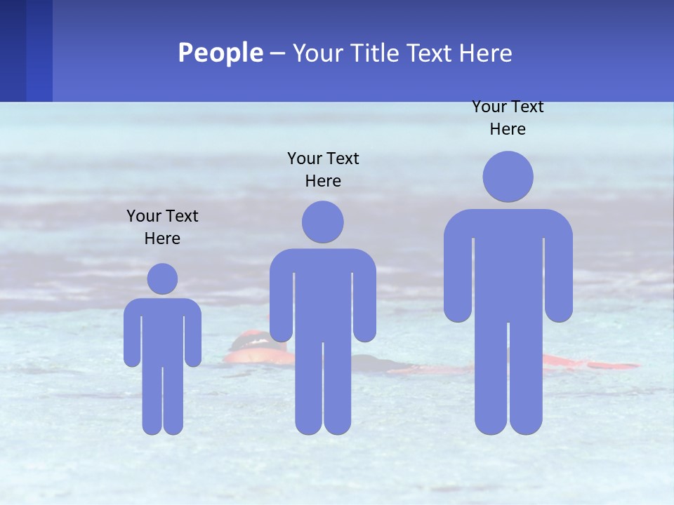 A Person Swimming In The Ocean With A Blue Background PowerPoint Template